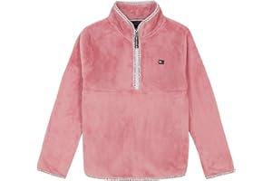 Tommy Hilfiger girls Long Sleeve Quarter-zip Fleece Pullover Sweatshirt