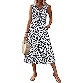 Zeagoo Summer Dress for Women 2026 Sleeveless Tank Midi Dress Vacation Beach Sundress Aline Boho Clothing