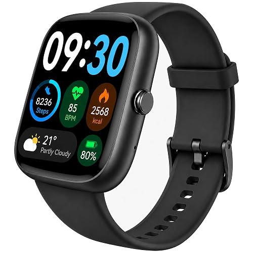 Fixwink Smart Watch for Men Women (Answer/Make Call), 1.83" HD Fitness Tracker with Heart Rate/SpO2/Sleep Monitor, Pedometer, 120+ Sport Modes, IP67 Waterproof, 7-Day Battery, for iOS Android, Black