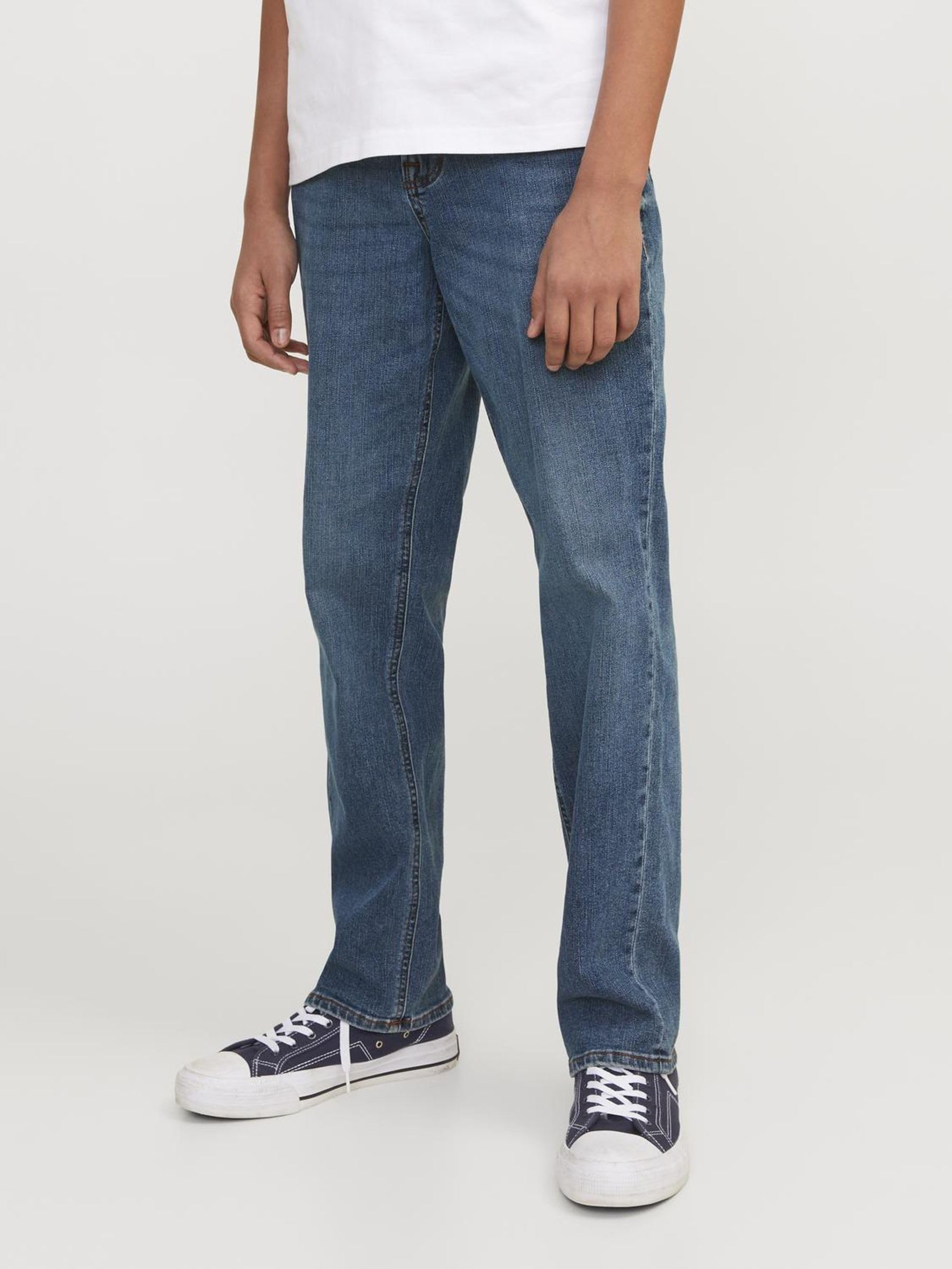 JACK & JONES Jeans Regular Fit Denim Stone Washed Mid Waist mit Heller Naht JJICLARK JJORIGINAL, Farben:Blau,Größe Jeans:W33 L34,Z - Länge L30/32/34/36/38:L34 2