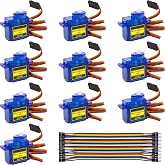 Hosyond 10 Pack Servo Motors SG90 9G Micro Servo for RC Robot Helicopter Airplane Boat Remote Control Toys, Servo for Arduino Project, Blue