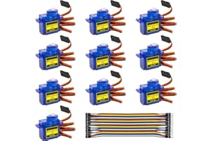 Hosyond 10 Pack Servo Motors SG90 9G Micro Servo for RC Robot Helicopter Airplane Boat Remote Control Toys, Servo for Arduino Project, Blue
