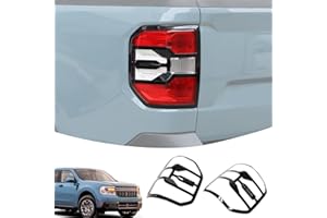 Lcojicep Car Tail Light Cover Trim Compatible with Ford Maverick 2022-2025 Rear Taillight Lamp Frame Cover Rear Headlight Frame Protection Cover Exterior Decoration Accessories (Piano Black)