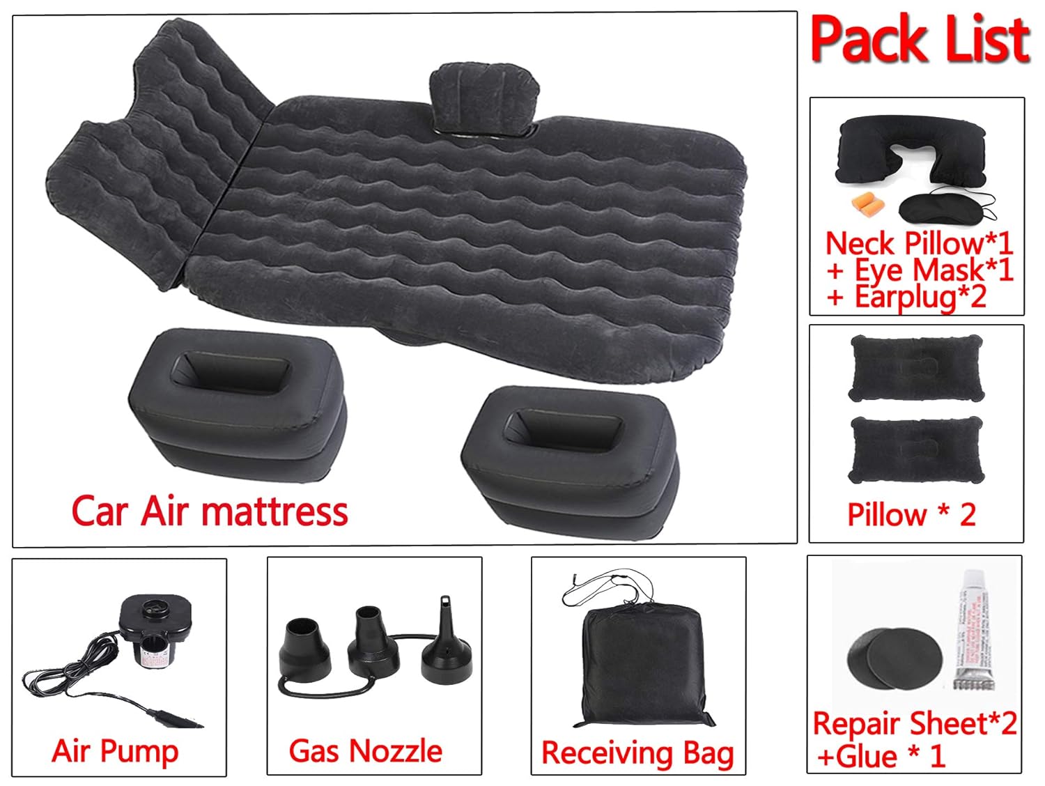 Black Friday Onirii Car Inflatable Air Mattress Back Seat Portable