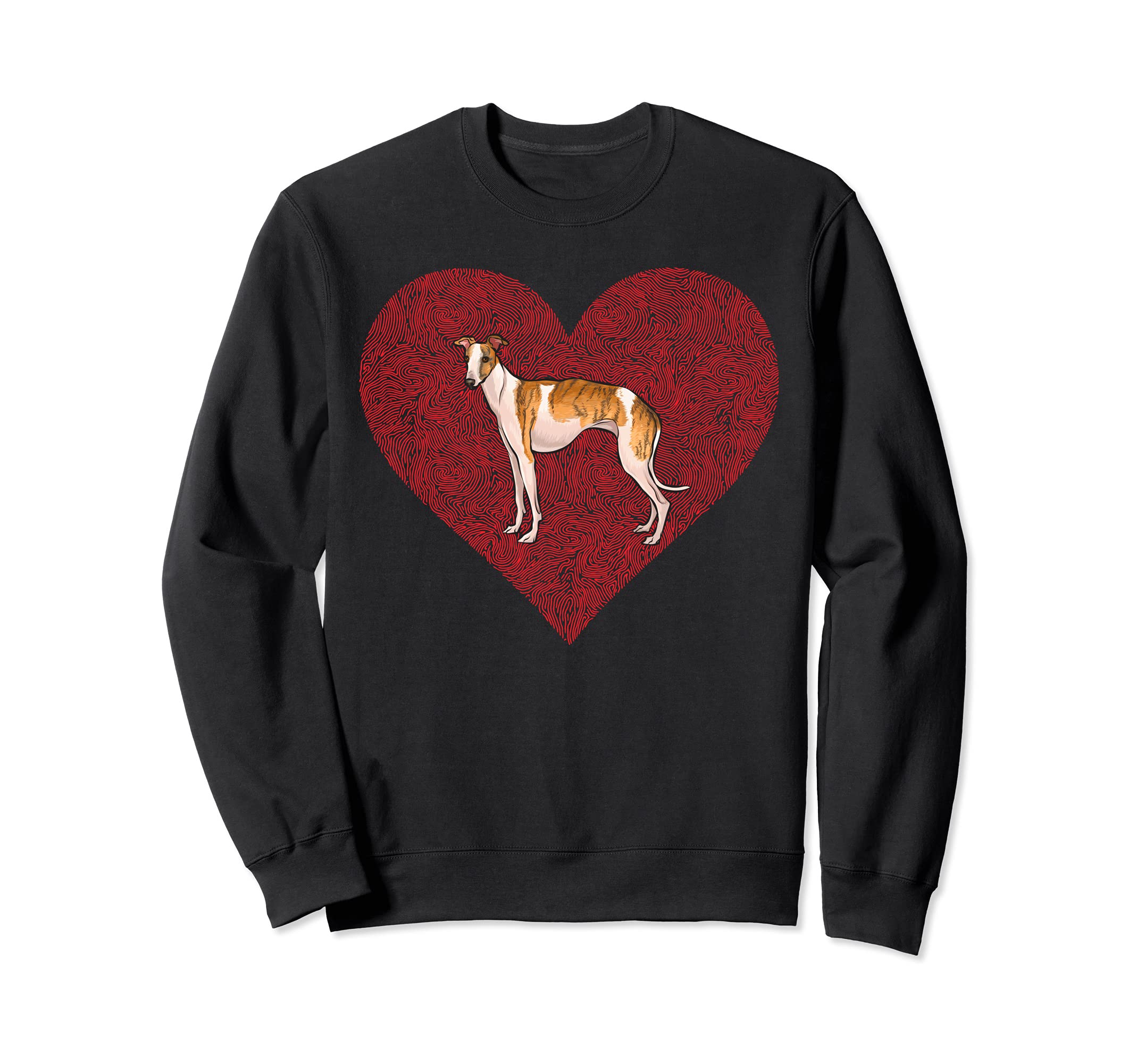 Whippet Valentines Day Dog Love Fingerprint Sweatshirt