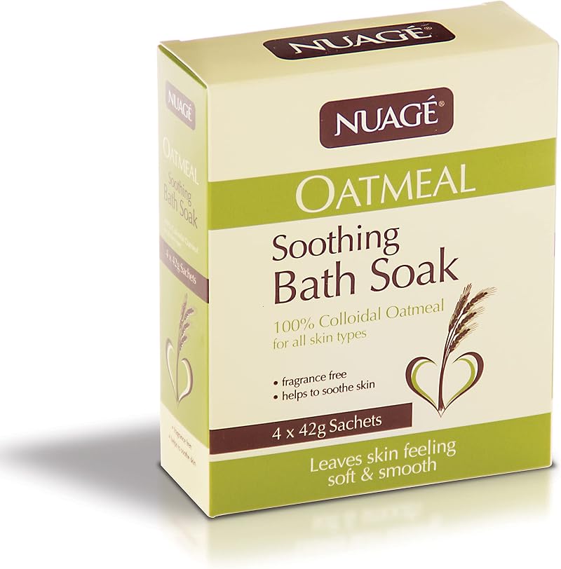 NUAGE Oatmeal Bath Soak Sachets - Baby, Dry, Itchy, Sensitive Skin Relief - 4 x