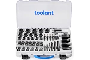 toolant 46pcs Impact Bolt Extractor Kit, Bolt & Nut Remover Socket Tool Kit, Stripped Bolt Extractor for Damaged Screws and Bolts