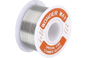 Sn60/Pb40 Solder Wire for Stained Glass Copper Foil, Tiffany Lamps & Church Glass Restoration, 2.0mm Dia No Flux by Wonderway