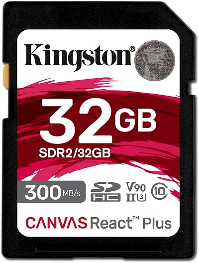 Kingston Canvas React Plus 32GB SDHC UHS-II V90 U3 4K 8K Card