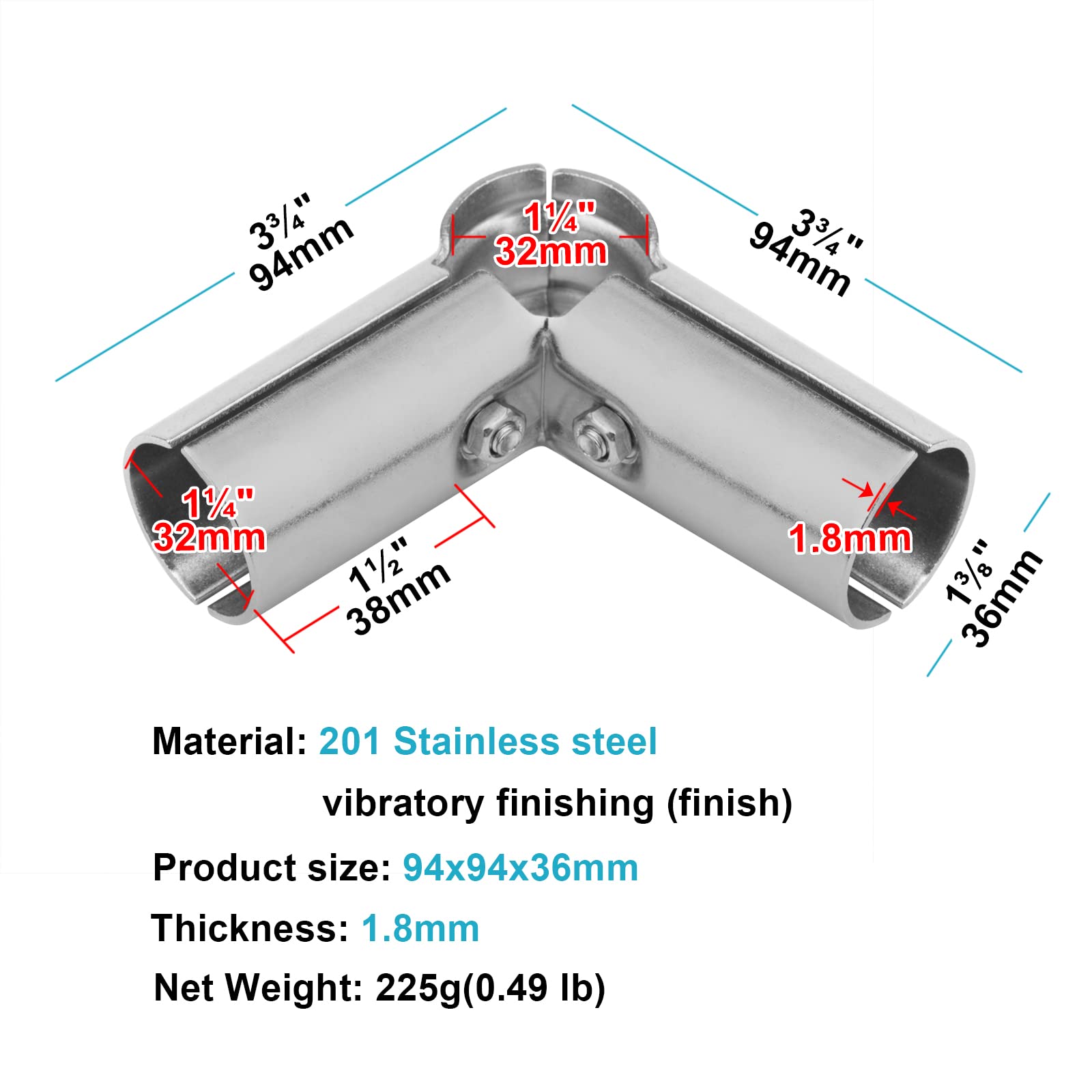 Mua 6 Sets 1-1/4 Inch O.D. 90 Degree Structural Pipe Connector 3 Way ...