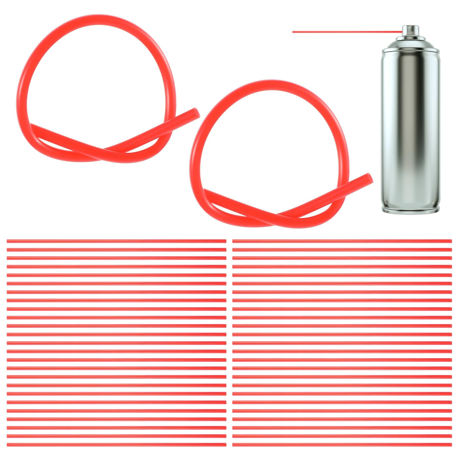 Photo 1 of TIESOME Spray Can Straws, 50 PCS Red Extension Straws for Cans Plastic Replacement Spray Can Tip 4.7 Inches Replacement Spray Can Extension Straw for Automotive Lubricant