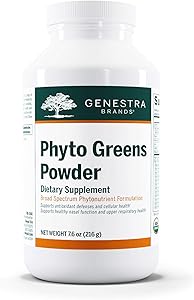 Genestra Brands - Phyto Greens Powder - Organic Herbal Supplement with Vitamins, Dietary Fiber and Enzymes for Optimum Nutrition* - 7.6 oz (216 g)