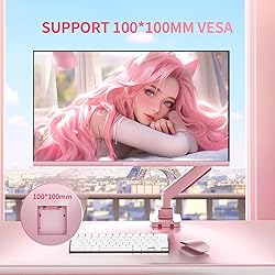 CUNPU 27 Inch Pastel Pink Gaming Monitor QHD