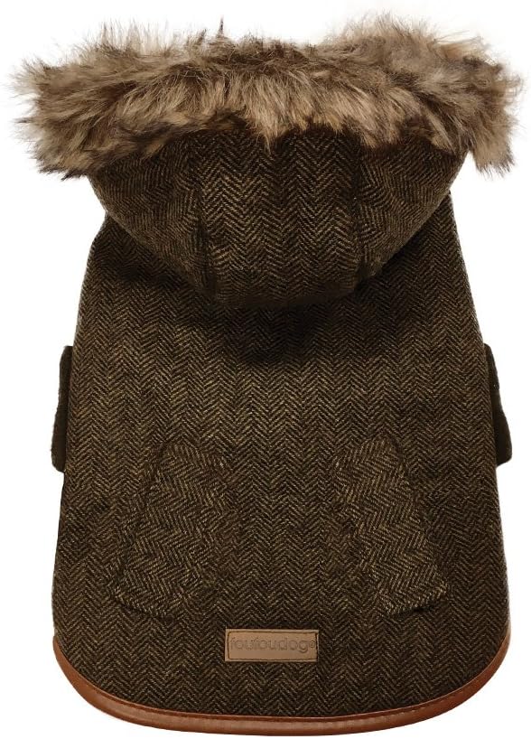 FouFou Dog 63053 Chelsea Coat for Dogs 3X-Large, Brown, XXXL