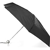 totes Compact Water-Resistant Travel Foldable Umbrella, One Size, Black