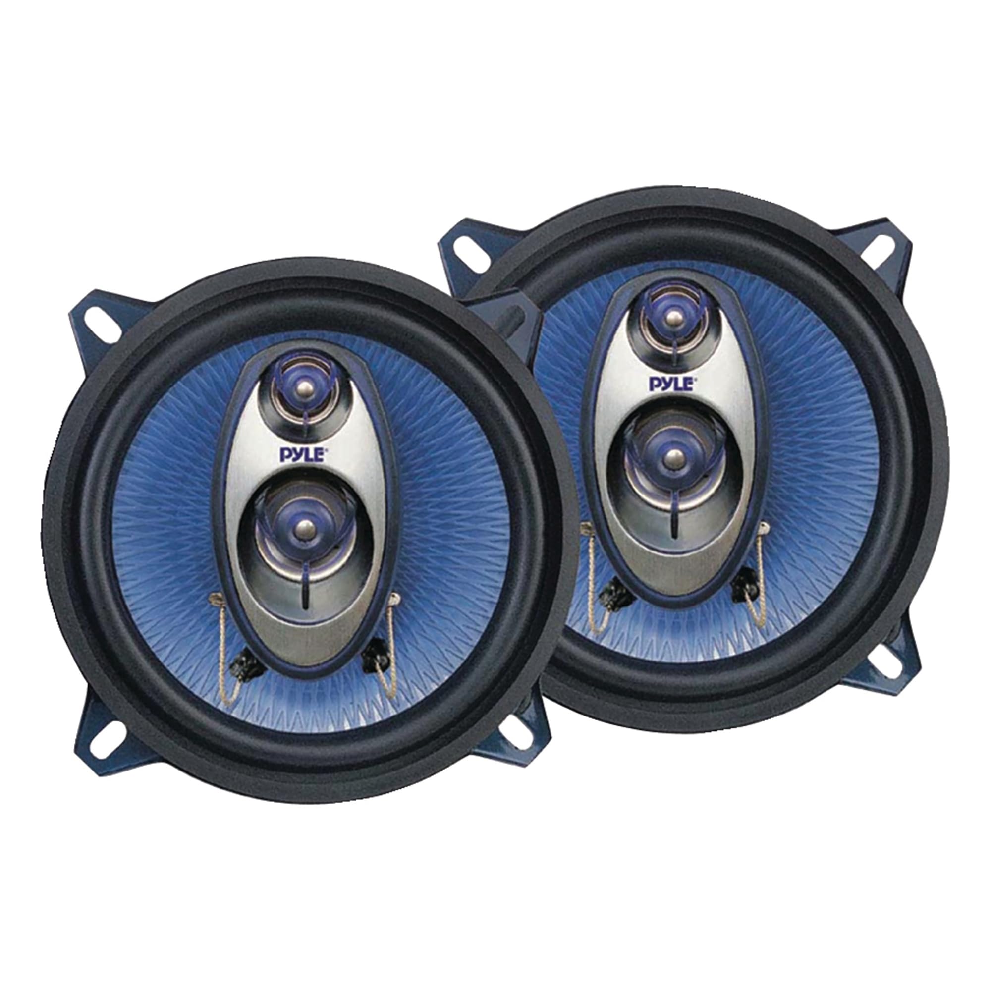 Pyle Car Speakers 14cm – 200W 3-Way Triaxial Coaxial Stereo Speaker Set, Universal Fit for Door/Side Panel, Easy Install, Pro Audio Sound Upgrade – 2-Pack, Blue