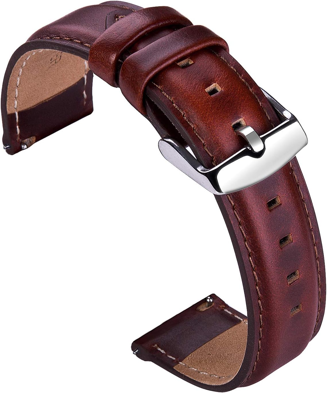 VIQIV Leather Watch Band Quick Release Wrist Straps Accessories 18mm 20mm 22mm Replacement for Fossil Q/Samsung Gear S3 Classic/Frontier Smart Watch for Men