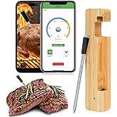 Wireless Meat Thermometer Digital, Long Range Bluetooth 5.2 with App Control, Compatible with iOS & Android, IP68 Waterproof, Fast Charging & Magnetic Smart Food Thermometer for Oven Grill BBQ Smoker