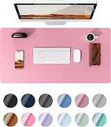YSAGi Leather Desk Mat Large 60x35 cm Non-Slip Waterproof Pink