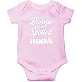 AW Fashions Blessed By God, Spoiled By Grandma Baby Bodysuit Cute Girl Newborn Apparel Funny Boy Clothes