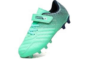 BUWTDAY Kids Soccer Cleats Boys Girls Athletic Outdoor Firm Ground Youth Football Shoes(Little Kid/Big Kid)