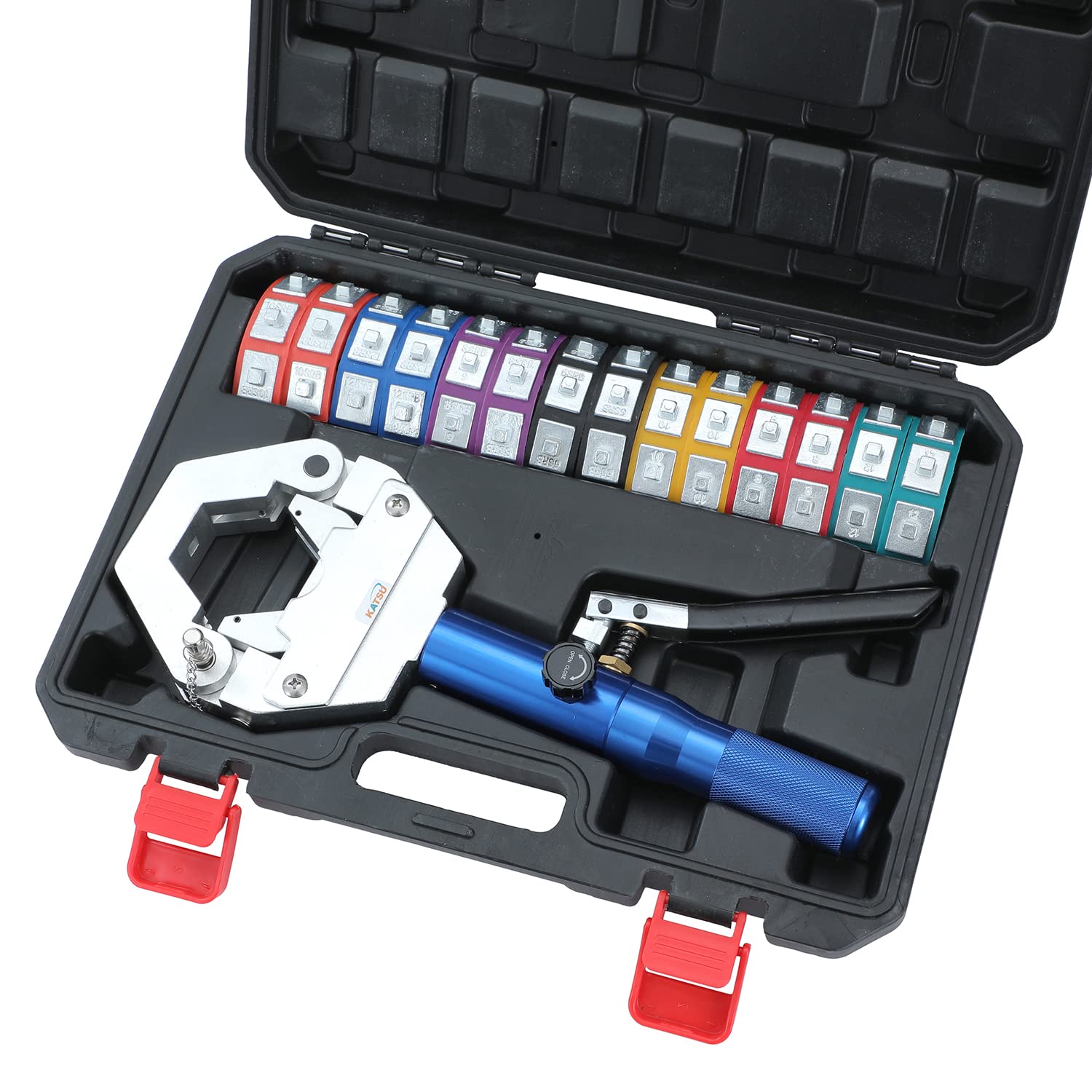 KATSU Hydraulic A/C Hose Crimper Handheld Car Air Conditioning Hydraulic Hose Crimping Tool for BH Air Conditioner Hose & Beadlock A/C Fittings Repair 405222