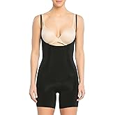 SPANX SPANXsculpt OnCore Open-Bust Mid-Thigh Bodysuit - Powerful Compression Body Shaper - Comfortable Shapewear - Adjustable Straps - Petite - Very Black - 3X