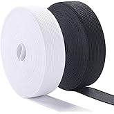 Sewing Elastic Band 3/4 Inch Wide Heavy Stretch High Elasticity Knit Elastic Band for Sewing Waistband Elastic 10 Yard (5 Yard White,5 Yard Black)