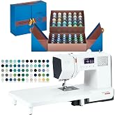 Bernette B38 Computerized Sewing Machine | LCD, 394 Stitch Patterns, Automatic Needle Threader, LED Light, Extension Table | Northern Lights Thread Bundle | Heavy Duty Performance &amp; User Friendly