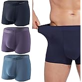 Benziert Modal Mens Trunks Underwear Performance Breathable Pouch Moisture-Wicking Cooling Seamless Underwear for Men 3 Pack
