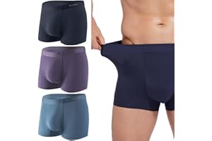 Benziert Modal Mens Trunks Underwear Performance Breathable Pouch Moisture-Wicking Cooling Seamless Underwear for Men 3 Pack