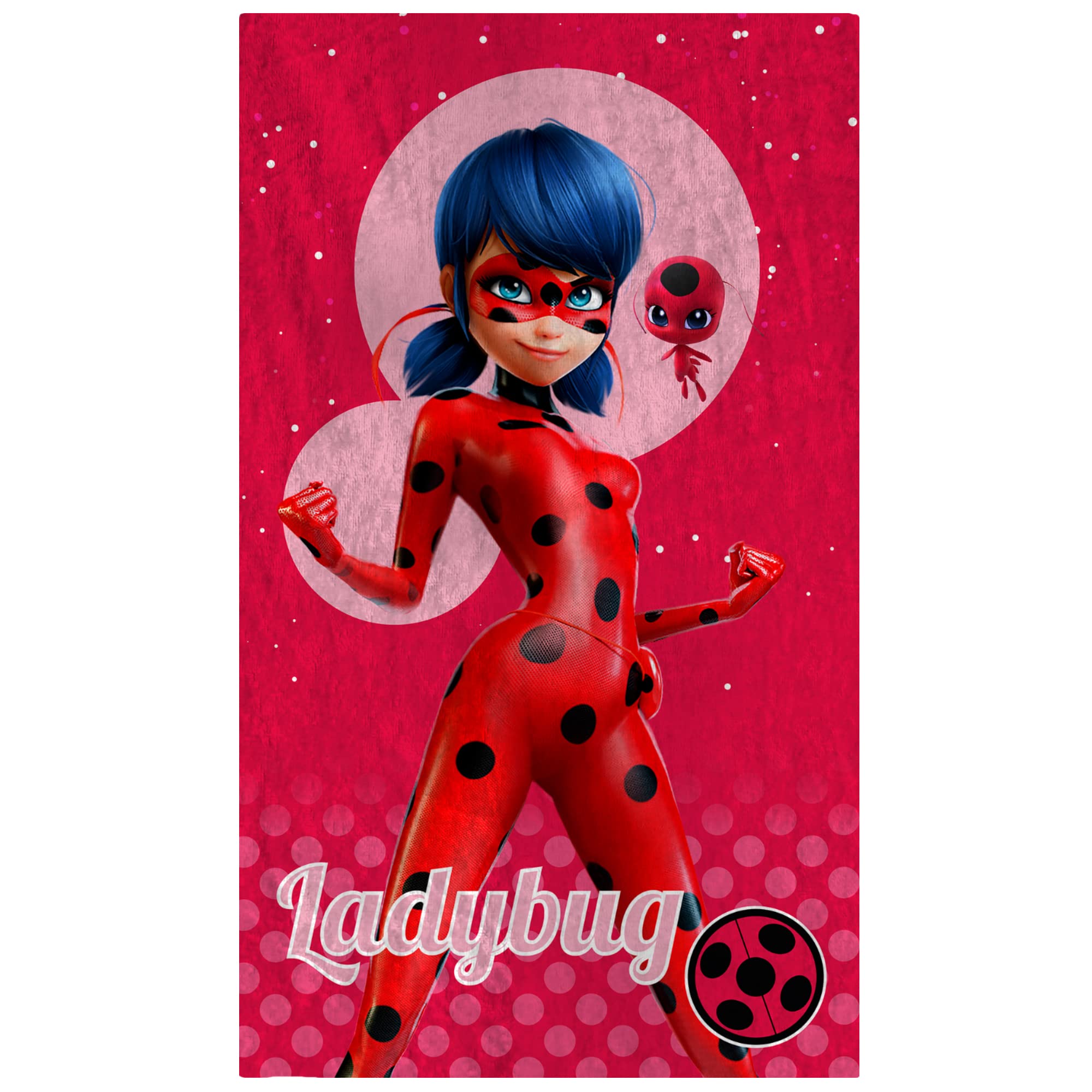 Miraculous Ladybug Supergirl Beach Towel | 100% Cotton | OEKO-TEX | 70 x 120 cm | Girl Print | Red