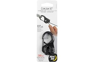 Nite Ize CamJam XT Aluminum Rope Tightener - Adjustable Rope Tightener Carabiner - Hiking & Camping Gear Essentials - Helps Tie Down Gear & Tents