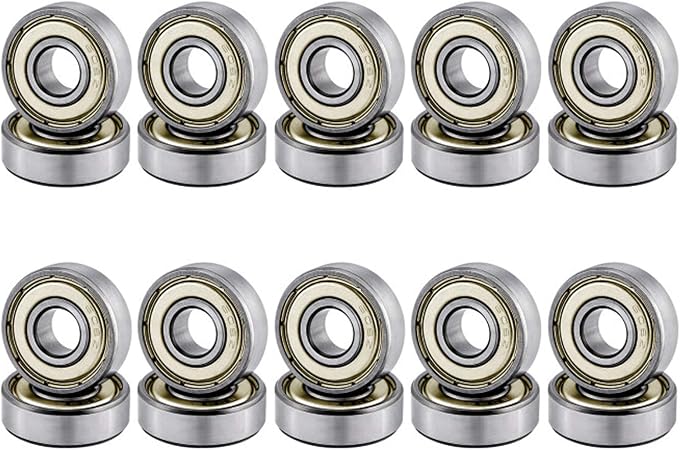 20-Pack 608 ZZ Skateboard Bearings - 8x22x7mm Double Shielded Orange