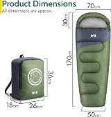 Trail Outdoor Kids Sleeping Bag Mummy 3 Season 170cm Khaki with Rucksack view 7