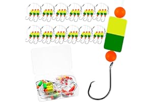 VIPFISH Pompano Rig Saltwater Surf Fishing Rigs – Double Drop Leader Rigs with Hooks, Floats, Beads & Snap – Easy Pre-Tied Terminal Tackle for Pompano, Whiting, Redfish