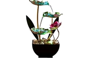 Generic Waterfall Pendulum with Lights Small Fountain Indoor Decompression Office Living Room Home Decor Art Country Style