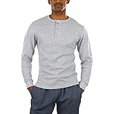 ToBeInStyle Men's Heavy or Medium Weight Premium Waffle Thermal Long Sleeve Crewneck Shirt