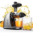 Cold Press Juicer Machine: Easy to Clean Slow Masticating Extractor for Veggies and Fruits, 92% Juice Yield High Nutrient and Vitamin, Quiet Motor & Reverse Function with Brush, Silver