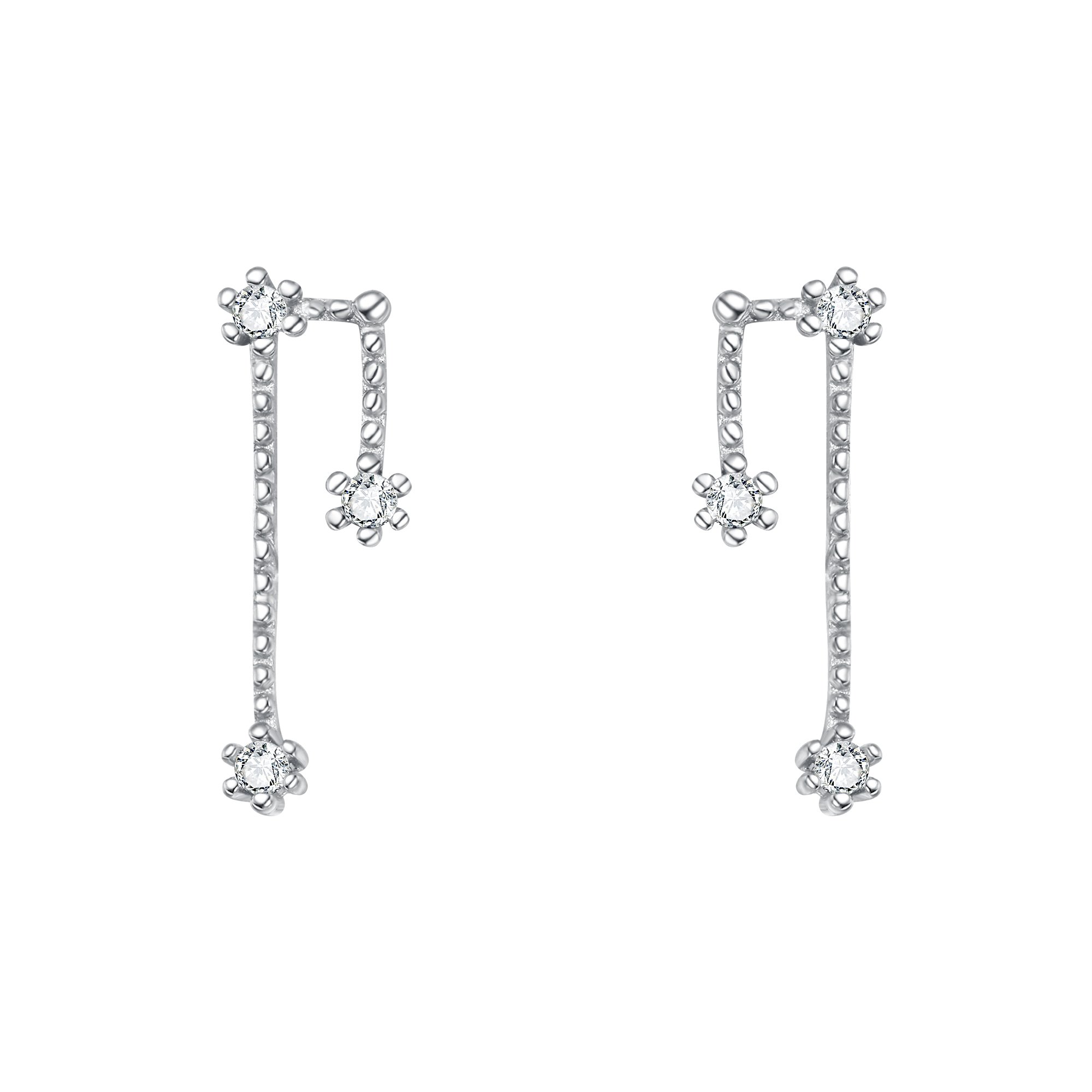 Clearine 925 Sterling Silver CZ Horoscope Zodiac Constellation Astrology Climber Stud Earrings, Taurus Earrings for Women Girls