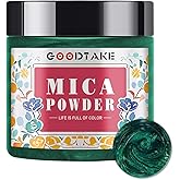 GOODTAKE Dark Green Mica Powder, Natural Mica Powders for Epoxy Resin, Eye Shadow, Car Paint, Dye, Soap Making, Nail Polish, Candle Making, Bath Bombs - Epoxy Resin Color Pigment (Dark Green, 2 oz)