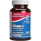 Vitamin E 400 IU Softgels - Clinical Formula Natural Vitamin E Supplement Complex with d-Alpha Tocopherol & Mixed Tocopherols for Hair Skin & Nails Plus Antioxidant Immune Support - 90 Servings