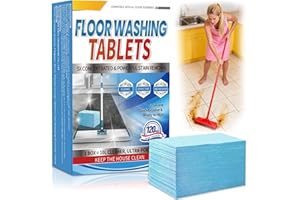 Quick-Dissolving Floor Cleaner Tablets, Multi-Surface Compatible, No Rinsing Needed, Streak-Free, Suitable for Tile/Hardwood/