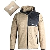 Hurley Mens Puffer Jacket - Lightweight Packable Insulated Winter Coat for Men - Weather Resistant Quilted Outdoor Jacket