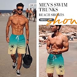 Men's Swim Trunks Hawaiian Bathing Mesh Lining Suit
