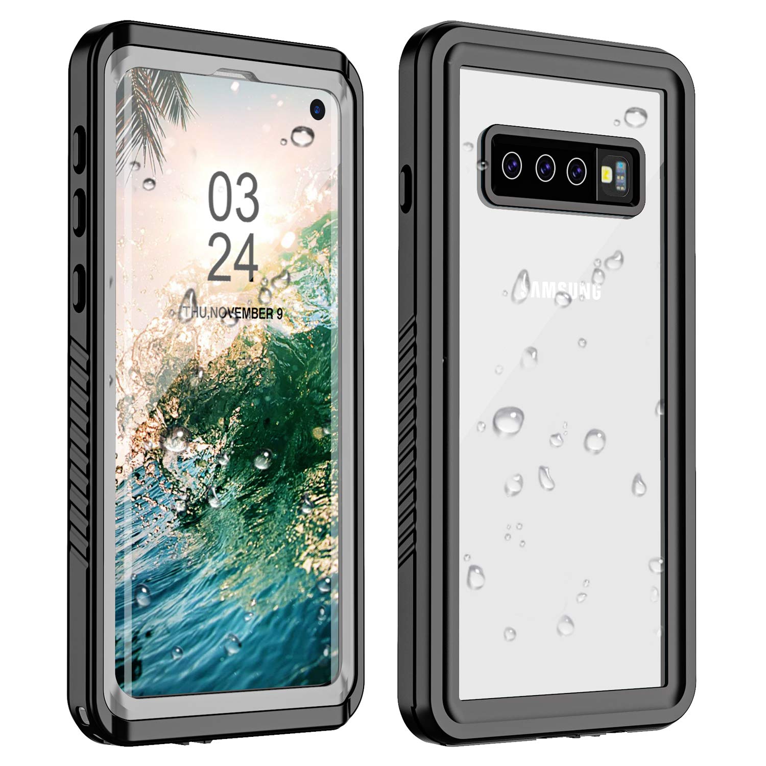 WOOQU Samsung Galaxy S10 Case, S10 Waterproof Case Built in Screen Protector 360° Full Body Protective Shockproof Dirtproof IP68 Underwater Waterproof Case for Samsung S10 6.1inch