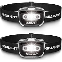 GearLight LED Head Lamp - Pack of 2 Outdoor Flashlight Headlamps w/ Adjustable Headband for Adults and Kids - Hiking…