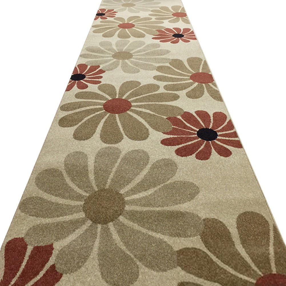 YangXu Rugs Hallway Runner High Density Polypropylene Cotton Linen Woven Backing Non-Slip Carpet Water Absorption/Thickness 12mm/5 Colors Wedding Rug (Color : 2#, Size : 1m x 5m)