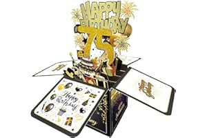 75th Birthday Card, 75th Birthday Decorations for Women Men, Happy Birthday 3D Cards for 75 Year Old Grandpa Grandma, Birthda