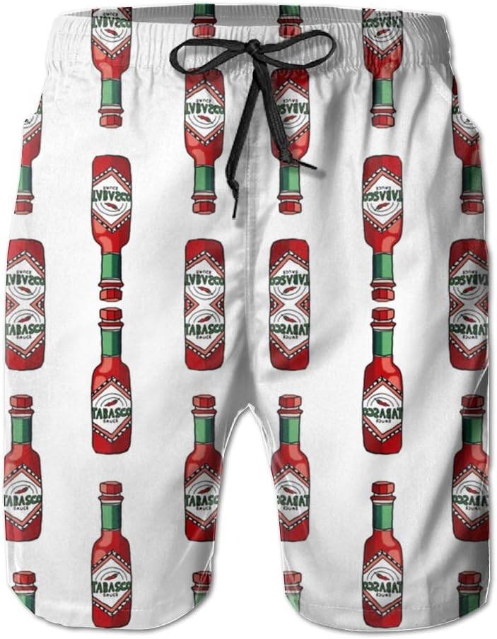 Tabasco Sauce Men's Summer Boardshorts Outdoor Water Sports Shorts Quick Dry Casual Beach Shorts